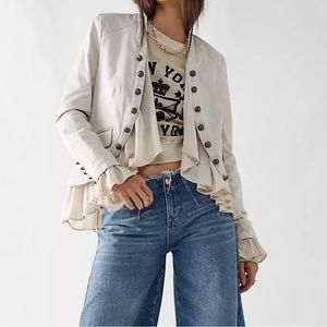 Free People Ruffles and Romance Jacket Blazer S